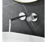 BiaoTeng Mitigeur Encastrable Mural Salle de Bain Robinet Lavabo Chrome | Robinet Mural Encastré Salle de Bain Monocommande eau Chaude et Froide en Laiton Économie D'eau pour Lave Main