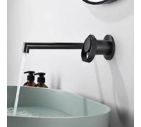 BiaoTeng Mitigeur Encastrable Mural Salle de Bain Robinet Lavabo Noir | Mitigeur Lavabo Encastré Mural Monocommande eau Chaude et Froide en Laiton Économie D'eau pour Lave Main