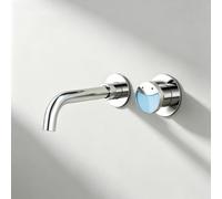 BiaoTeng Robinet Encastrable Lavabo Salle de Bain Chrome | Mitigeur Encastrable Mural Salle de Bain Monocommande eau Chaude et Froide en Laiton Économie D'eau pour Lave Main