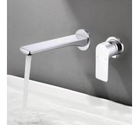 BiaoTeng Robinet Encastrable Lavabo Salle de Bain Chrome | Mitigeur Lavabo Encastré Mural Monocommande eau Chaude et Froide en Laiton Économie D'eau pour Lave Main