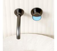 BiaoTeng Robinet Encastrable Lavabo Salle de Bain Gris | Mitigeur Encastrable Mural Salle de Bain Monocommande eau Chaude et Froide en Laiton Économie D'eau pour Lave Main