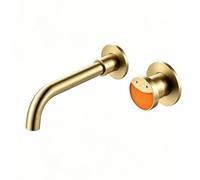BiaoTeng Robinet Encastrable Lavabo Salle de Bain Or Brossé | Mitigeur Encastrable Mural Salle de Bain Monocommande eau Chaude et Froide en Laiton Économie D'eau pour Lave Main