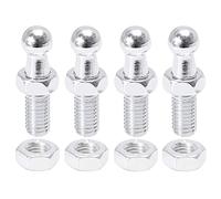BIAREN Lot de 4 goujons à boule de vérin à gaz de 10 mm M8 x 13 mm avec vis à bille M8 pour douilles à boule de 10 mm, raccords à extrémité sphérique avec écrous