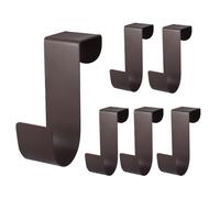 Biaungdo Lot de 6 crochets de porte d'armoire, crochets de suspension simples en acier inoxydable marron pour porte arrière, cuisine, Noël, couronne, vêtements