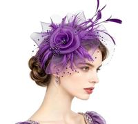 Bibi Fascinator Chapeau Femme Bandeau en Maille à Fleurs pour Tea Party