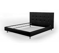 BIBI RELAX Lit double rembourré en similicuir, tête de lit rembourrée, cadre idéal pour tous les matelas 160 x 190 cm : mousse à mémoire de forme, polyuréthane, latex ou à ressorts. Fabriqué en Italie