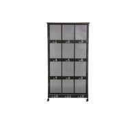 Bibliothèque 12 cases - Torof - L 95 cm x P 36,5 cm x H 181 cm - Métal - Noir