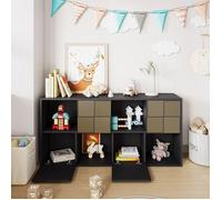 Bibliothèque 125x30x60 cm - Bibliothèque étagère Modulable - Meuble de Rangement avec Portes - pour Salon, Bureau ou Chambre - Noir