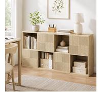 Bibliothèque 125x30x60cm - Bibliothèque étagère Modulable Meuble de Rangement avec Portes pour Salon Bois Naturel