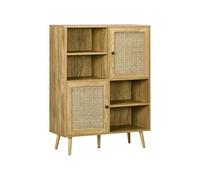 Buffet - HOMCOM - Meuble de rangement - Panneaux de particules - 90x32,5x120cm - Chêne