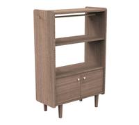 Bibliothèque 2 Portes Et 1 Penderie En Bois Avec Boutons Métal - Jazzy Marron TU