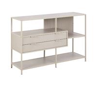 Bibliothèque 2 tiroirs et 3 étagères avec base en acier FERRO - Gris