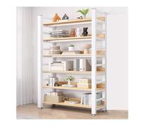 Bibliothèque 218 cm, bibliothèque, étagère de Rangement à 6 Niveaux, étagère en métal, unités d'affichage for Salon/Maison/Bureau, Blanc(110x31x218cm)