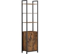 Bibliothèque 24 x 40 x 159 cm, style vintage, marron-noir