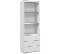 HOMCOM Bibliothèque, étagère à 6 Niveaux 80 x 40 x 180 cm, Meuble de Rangement avec 3 tiroirs et 3 étagères Ouvertes, Style Moderne, pour Salon, Bureau, Chambre, Blanc