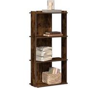 vidaXL Bibliothèque 3 niveaux – Chêne fumé – Bois d'ingénierie 60x30x120 cm
