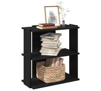 vidaXL Bibliothèque à 3 niveaux noir 60x30x120 cm bois d'ingénierie