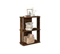 vidaXL Bibliothèque 3 niveaux chêne fumé 60x30x80 cm bois d'ingénierie Marron