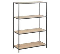 Bibliothèque 3 niveaux en MDF et métal - Noir et Beige