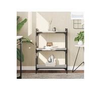 vidaXL Bibliothèque à 3 Niveaux, Étagère à Livres avec Pieds Réglables, Meuble de Rangement Bureau Salon, Industriel, Sonoma Gris Bois d'Ingénierie