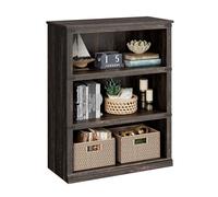 Bibliothèque 3 Niveaux, Space-Saving Meuble De Rangement Style Industriel | Meuble de Bureau Vintage Bois et Métal, Étagère à Livres Robuste pour Salon, Chambre, Bureau, Montage Facile 80x31x102 cm