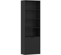 Bibliothèque - HOMCOM - 4 compartiments - meuble de rangement livres - 59x29x180 cm - Noir