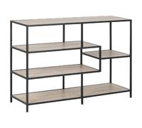Bibliothèque 4 étagères asymétriques en MDF et métal - Noir et beige