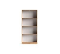 Bibliothèque 4 étagères coloris Beige/chêne Mauvella - Longueur 80 x Hauteur 180 x Profondeur 24,5 cm - -