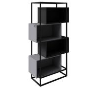 Bibliothèque Minecraft À 4 Compartiments Ouverts Cadre Métallique Gris - Noir TU