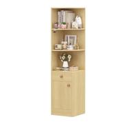 Bibliothèque 4 niveaux VIVOLILV,Étagère d'angle 4 Étagère 1 tiroir 1 Casier, Meuble de Rangement,161x38x38 cm,Beige