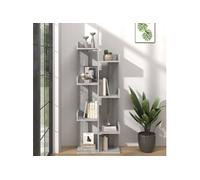 vidaXL Bibliothèque Étagère de Rangement Armoire à Livres Organisateur Meuble de Rangement Intérieur Sonoma Gris 48x25,5x140 cm Bois d'Ingénierie
