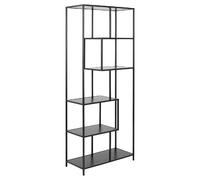 Bibliothèque 5 étagères asymétriques en MDF et métal - Noir