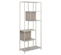 Bibliothèque 5 étagères avec base en acier FERRO - Gris
