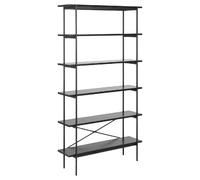 Bibliothèque 5 étagères en MDF et Métal - Noir