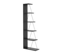 Bibliothèque 5 étagères en Mélaminé H.150cm - Gris Anthracite