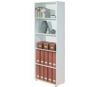 Bibliothèque 5 niveaux bois mélaminé blanc Diana H 180 cm