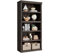 Bibliothèque 5 Niveaux, Space-Saving Meuble De Rangement Style Industriel | Meuble de Bureau Vintage Bois et Métal, Étagère à Livres Robuste pour Salon, Chambre, Bureau, Montage Facile 80x32x172 cm