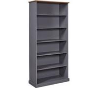 Bibliothèque 6 Niches Bois Massif Laqué Gris - MELINA - ALTOBUY Gris G