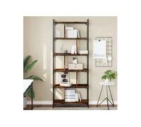 vidaXL Bibliothèque 6 niveaux chêne fumé 76x32x192 cm bois d'ingénierie 833947