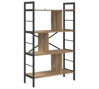 Bibliothèque 7 Niveaux 75 x 30 x 123,5 cm Bois d'Ingénierie et Acier | Design loft new-yorkais, rangement polyvalent, cadre stable, entretien facile, usage salon et bureau