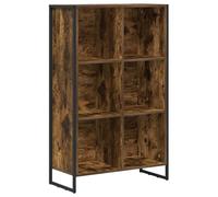 Bibliothèque 99,5 x 30 x 108,5 cm Bois d'ingénierie Pieds Acier Finition | Étagère ouverte robuste, rangement spacieux, style industriel, entretien facile, polyvalente pour salon