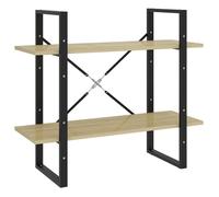 Bibliothèque à 2 niveaux industrielle - vidaXL - bois d'ingénierie - chêne sonoma - 2 étagères - 80 x 30 x 70 cm 252dlb89m