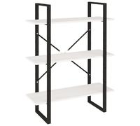 Bibliothèque à 3 niveaux Blanc 80x30x105 cm Bois de pin massif