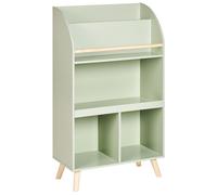 Bibliothèque à 3 Niveaux Bois de Pin MDF Pieds en Bois Meuble Chambre Enfant Ver