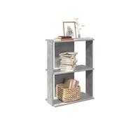 vidaXL Bibliothèque à 3 Niveaux Gris béton 60x30x80 cm Bois ingénierie, étagère, étagère à Livres, étagère de Rangement, Armoire de Rangement