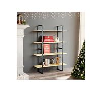 vidaXL Bibliothèque à 4 niveaux 100x30x140 cm Bois de pin massif Marron