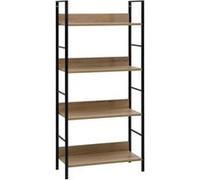 vidaXL Bibliothèque à 4 niveaux – Étagère à livres industrielle chêne bois d’ingénierie