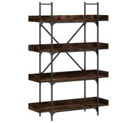 Bibliothèque à 4 niveaux chêne fumé 100x33x145,5 cm