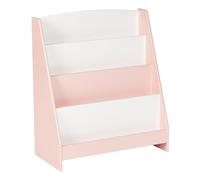 Bibliothèque à 4 Niveaux en MDF Présentoir Meuble Chambre Enfant Rose Pastel