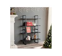 vidaXL Bibliothèque à 4 niveaux gris 100x30x140 cm bois d'ingénierie